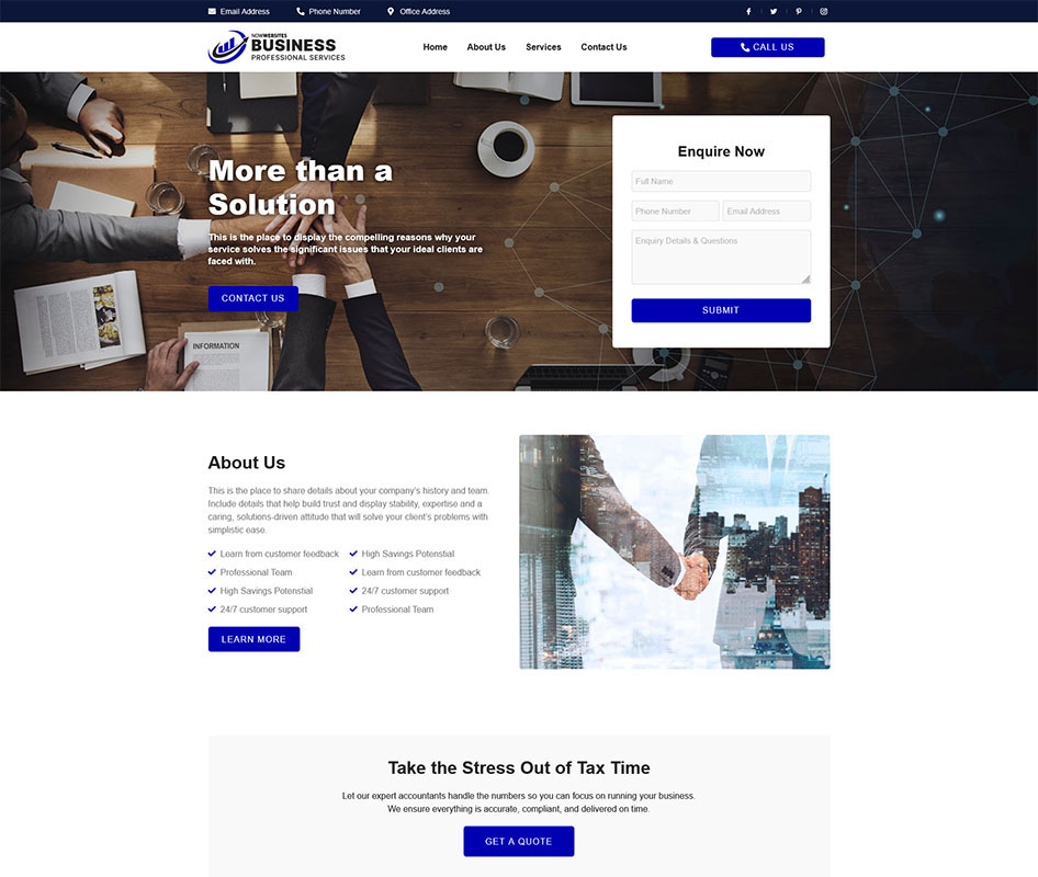 Business Professional Services Website