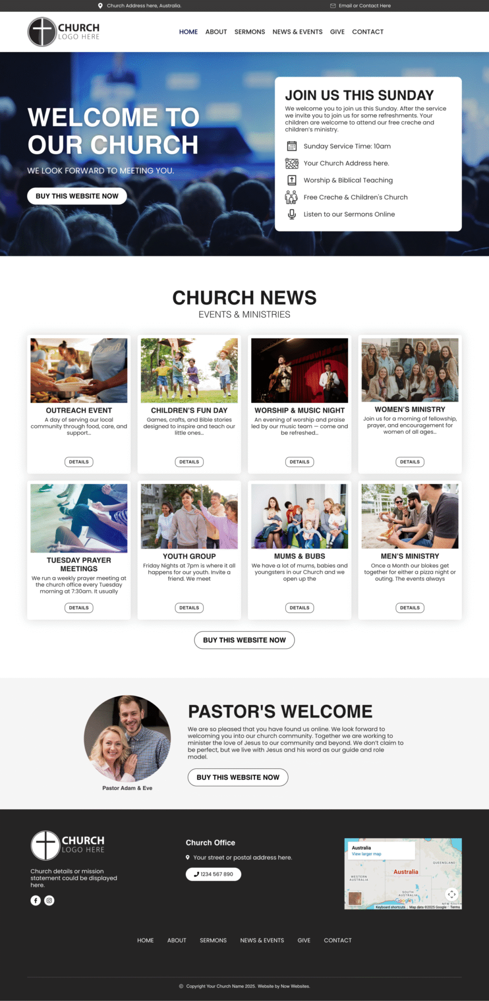 Church website designs