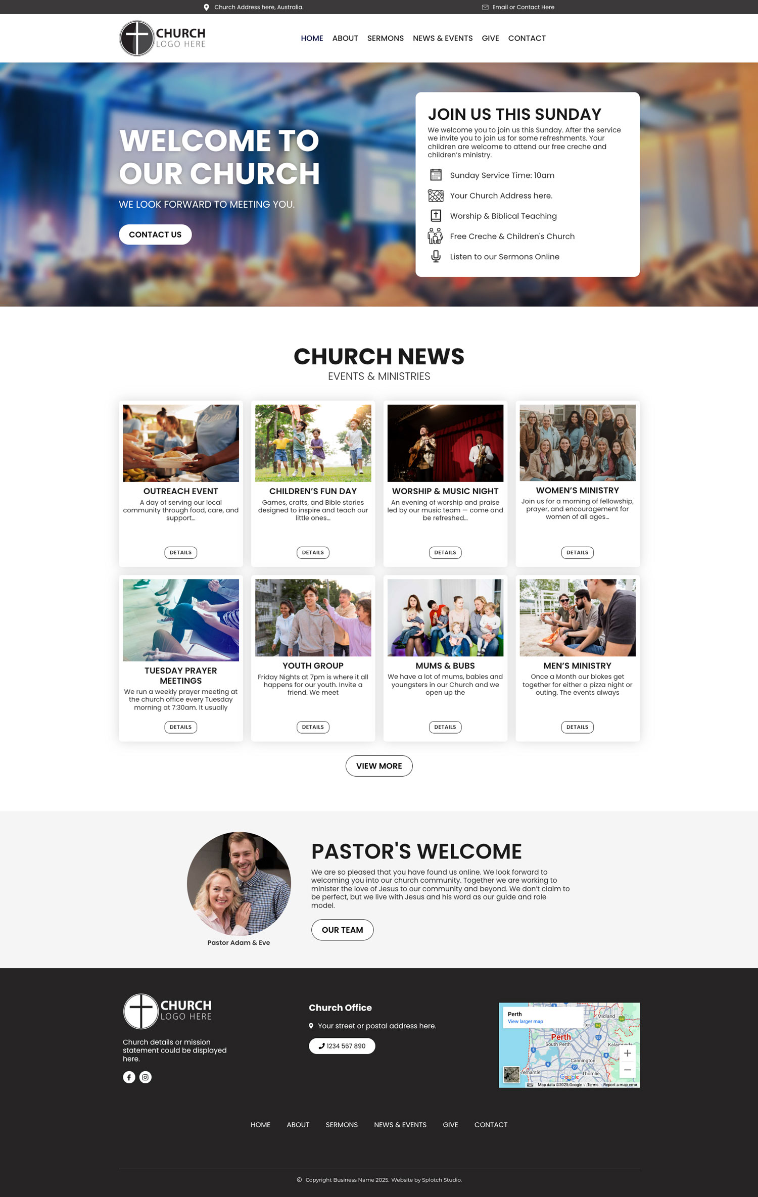 Church website Designs