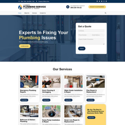 Plumbers and Trades Website